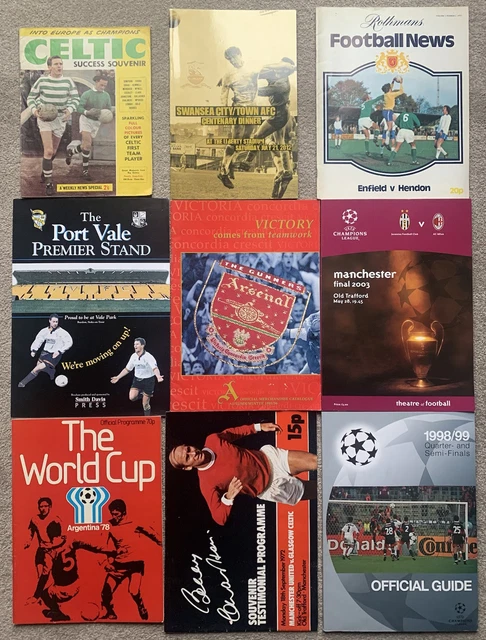 BARGAIN BUNDLE FOOTBALL MEMORABILIA COLLECTION MIXED JOB LOT Programmes ...