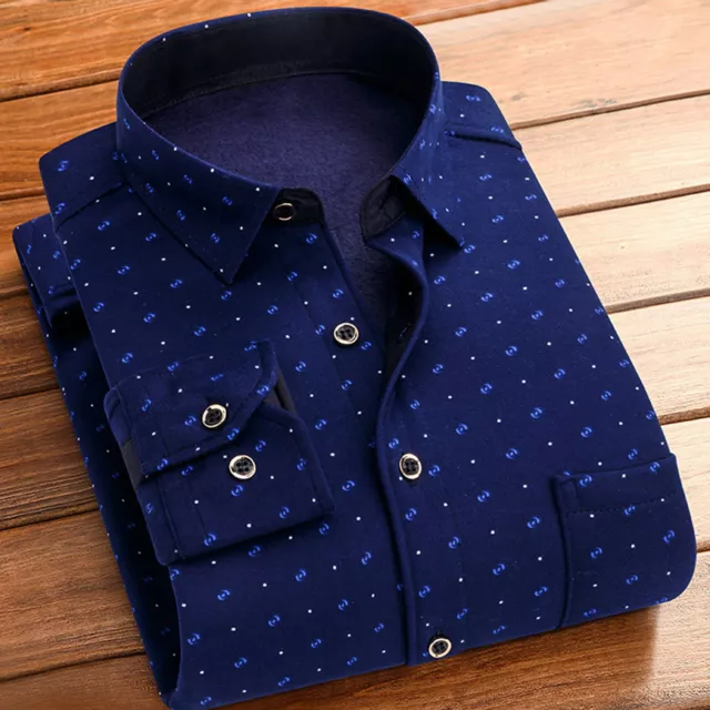 Lapel Design Men Fleece Shirt Warm Plaid Print Thick Plush Men's Cardigan