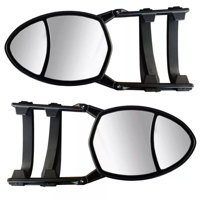 2x Caravan Towing Mirrors Car Van Wing Extension Blind Spot Flat Glass Dual Lens