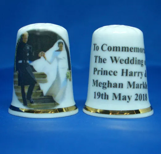 China Thimble - Prince Harry and Meghan Royal Wedding Leaving Chapel - Free Box