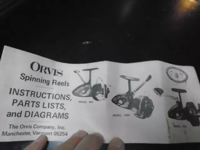 VINTAGE ORVIS SPINNING Reels Instructions/Parts list 50A/100A/150S $29.99 -  PicClick