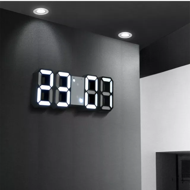 OROLOGIO DIGITALE A LED 3D Orologio da parete Sveglia snooze 12/24H Display  USB EUR 12,35 - PicClick IT