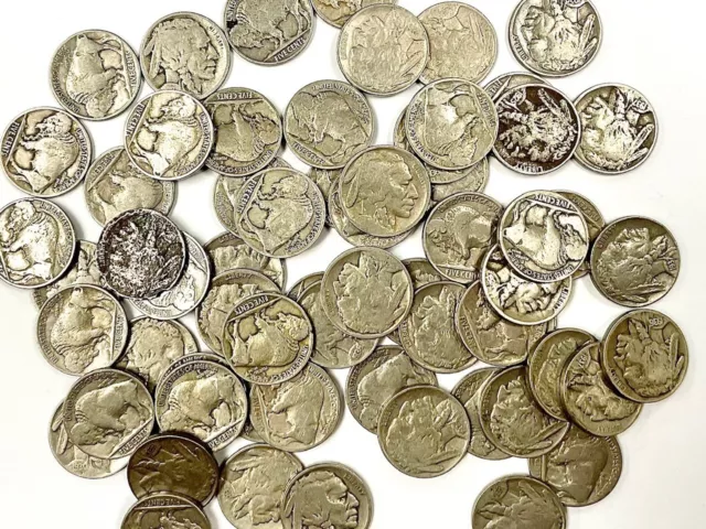 Buffalo Nickel Lot Of 63 Coins With Visible Dates