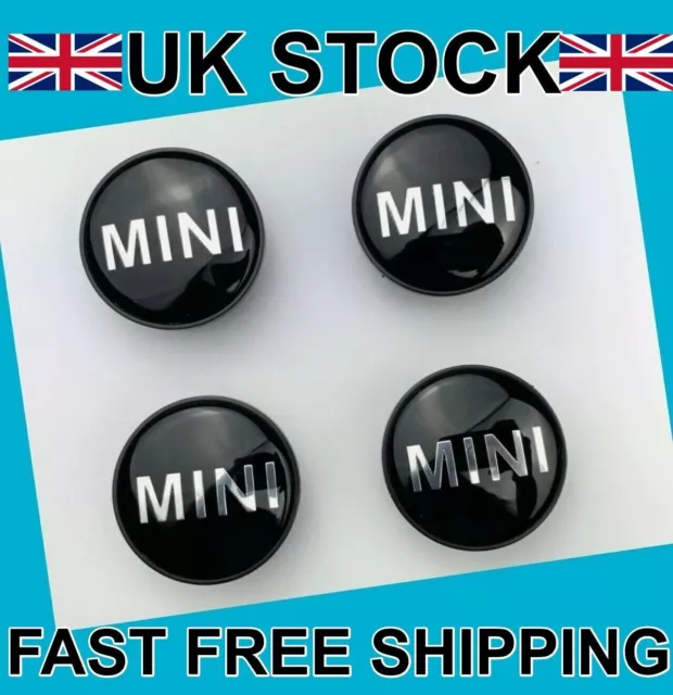 4x For MINI ALLOY WHEEL CENTRE HUB CAPS BLACK 54mm COOPER ONE S (4pcs)