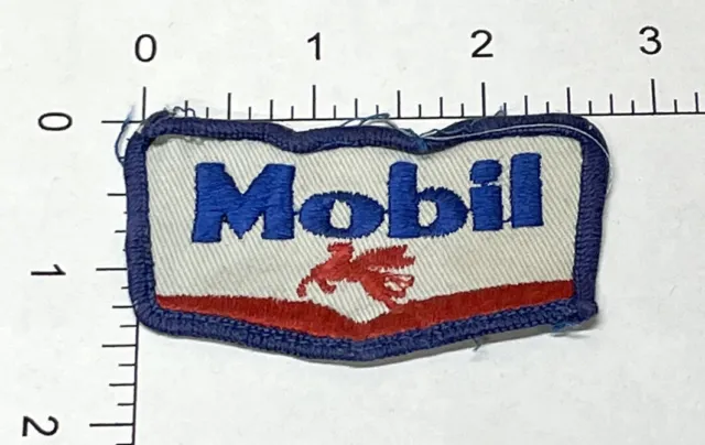 Mobil Oil Racing Mechanic Embroidered Patch RARE Vintage Logo Design Sew On 🇺🇸