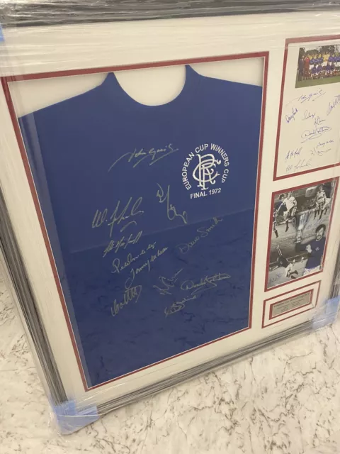 GLASGOW RANGERS EUROPEAN CUP WINNERS 1972 Fully Signed Frame - Specially Framed 2