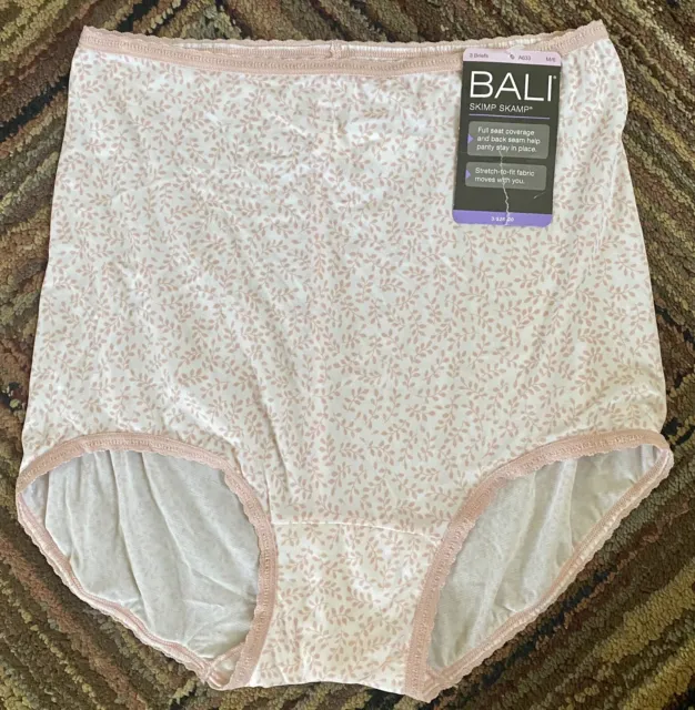 BALI SKIMP SKAMP Womens Hi Cut Brief Size 3X/10 Solid Ivory Granny Panties  $10.99 - PicClick