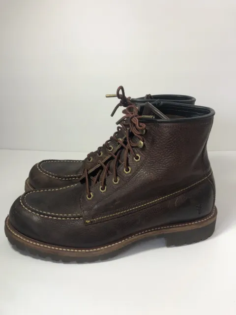 Frye Dakota Mens Sz 10 Mid Lace Brown Leather Boots 87327
