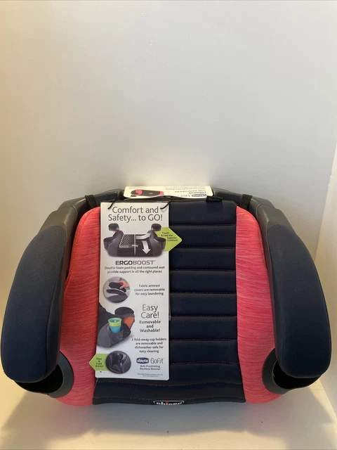 Chicco GoFit Plus Backless Booster Kids Children’s Car Seat Heather Pink/ Blue
