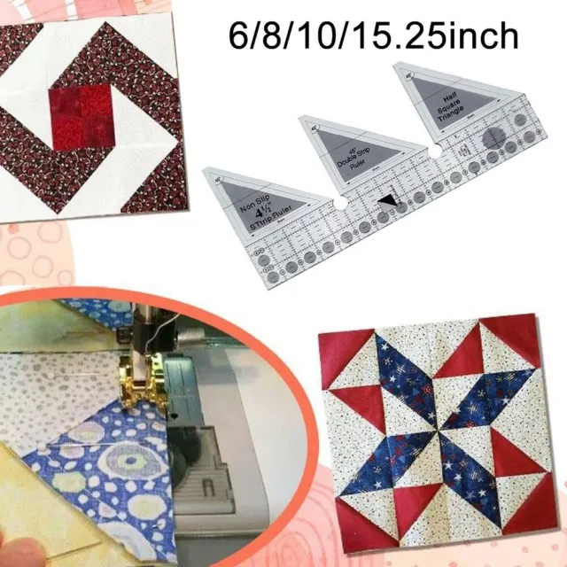 45 Degree Double Strip Quilting Patchwork Ruler Template For Sewing Craft