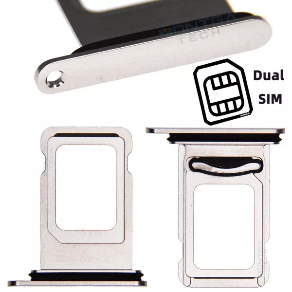 Rack Tiroir Carte Dual SIM Apple iPhone XS Max Blanc Argenté