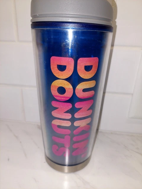 2018 Dunkin Donuts 16 oz acrylic travel mug/tumbler Blue Collection