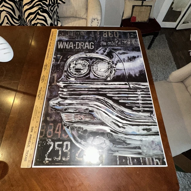 Hot Rod Drag Racing Art Print Poster Chevrolet's 36" by 24" California 2012 OLD