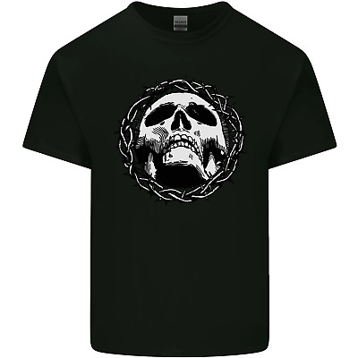 A Skull in Thorns Gothic Christ Jesus Kids T-Shirt Childrens