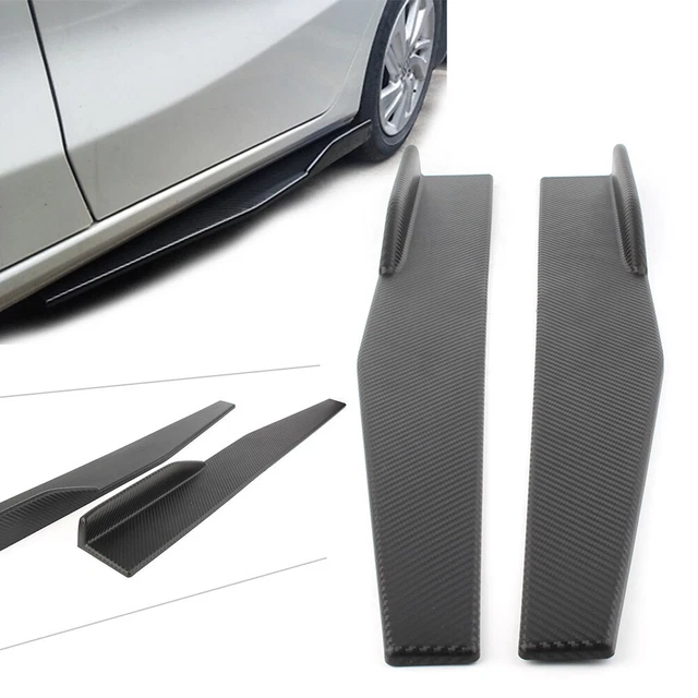 2x 74,5 cm gonna laterale diffusore spaccatura spoiler ali fibra di carbonio