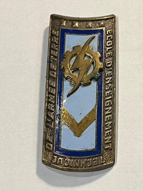 Insigne Badge sur cuir Ecole Enseignement Technique Armée de Terre ORIGINAL