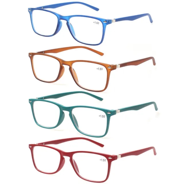 Kerecsen 4 Pack Reading Glasses Men and Women Quality Spring Hinge Color Readers