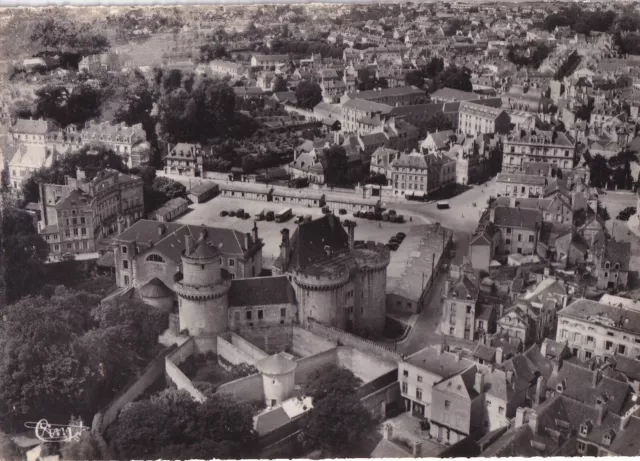 Carte postale 10x15cm postcard ALENCON le château place Foch vue aérienne