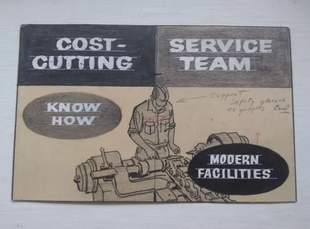 CAT Poster Concept Art Drawing Caterpillar Cost Cutting Service Team