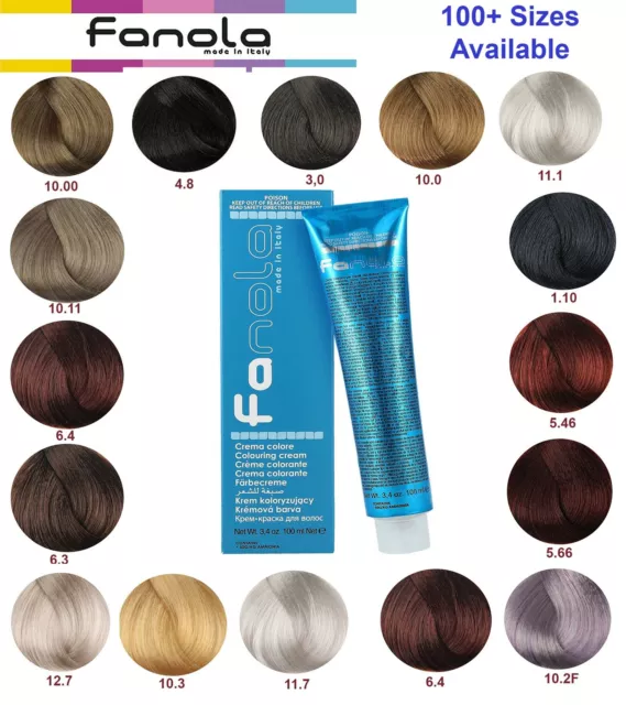 Fanola Crema Colore Permanent Hair Dye Colour Cream  and toner 100+ Shades 100ml