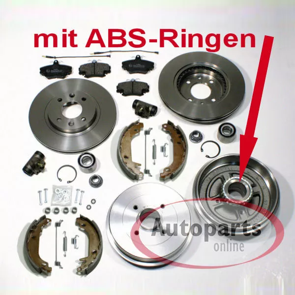 Für Renault Megane - Bremsscheiben Beläge vorne ABS Bremstrommel Set Zubehör hin