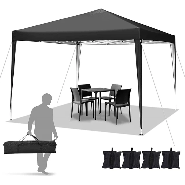 Pavillon 3x3m Faltpavillon Popup Partyzelt Gartenzelt Wasserdicht UV-Schutz 50+