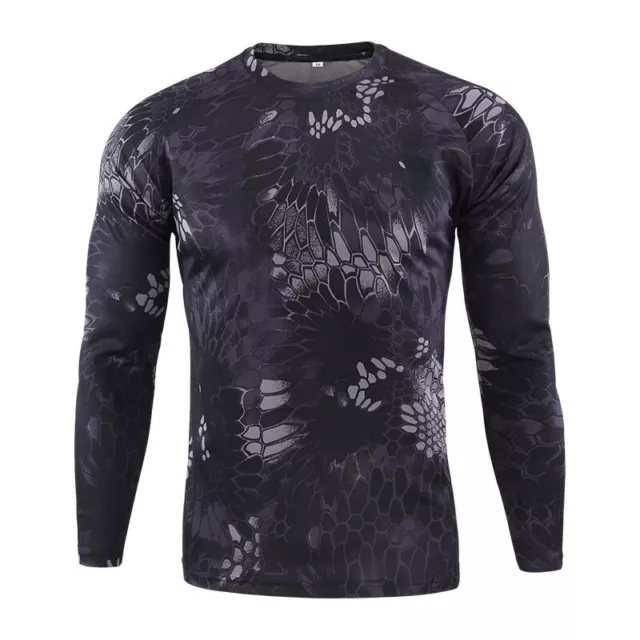 Mens Long Sleeve Training Climbing Shirts Bicycle Top Outdoor Crewneck T-Shirt T