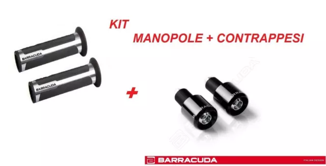 BARRACUDA KIT MANOPOLE RACING ARGENTO + CONTRAPPESI NERI per YAMAHA XJ6