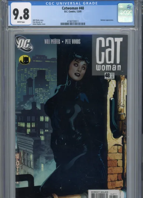 Catwoman #48 Mt 9.8 Cgc White Pages Batman App. Adam Hughes Cover Woods Art Pfei