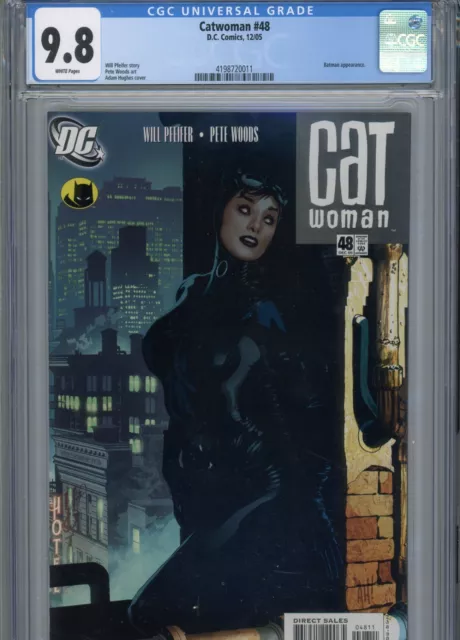 Catwoman #48 Mt 9.8 Cgc White Pages Batman App. Adam Hughes Cover Woods Art Pfei
