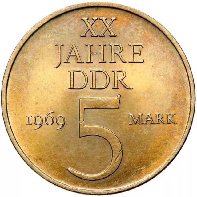 Commemorative coin - East Germany GDR - 5 Mark 1969 - 20 Years of GDR DDR - UNC