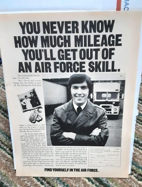 1973 Air Force Fine Yourself In The Air Force Original Ad