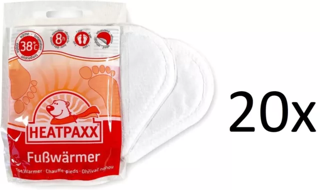 20 x Fußwärmer Schuhwärmer Thermopads Zehenwärmer Sohlenwärmer 8h Heatpaxx 2027