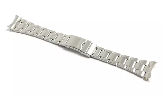Cinturino oyster orologio acciaio satinato ansa curva 18mm bracciale CS jm307