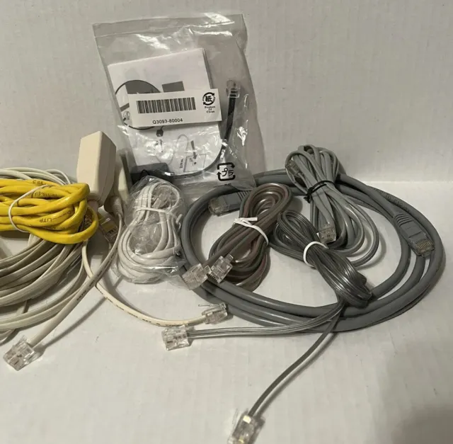 Miscellaneous Cables and Cords--Ethernet, co-axial, phone. See photos.