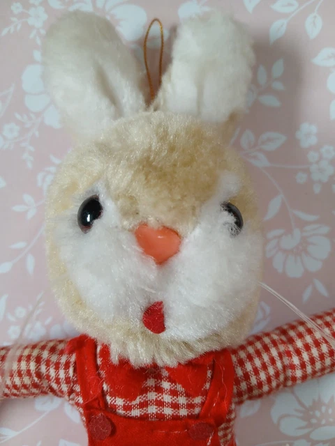 Jolie Peluche Lapin Poupée Vintage - Tissu Coloré - Douceur Et Charme Rétro
