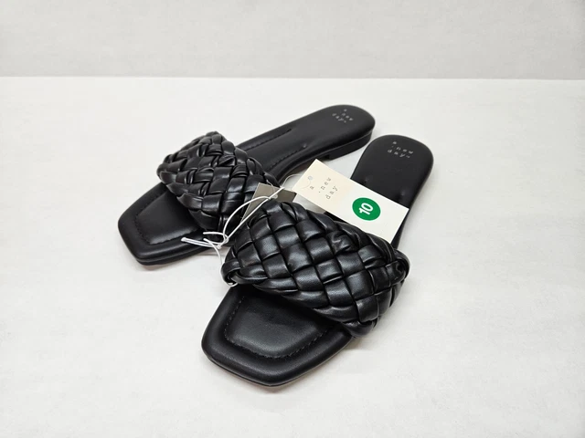 A New Day Women's Carissa Slide Thong Sandals Size 10 Black