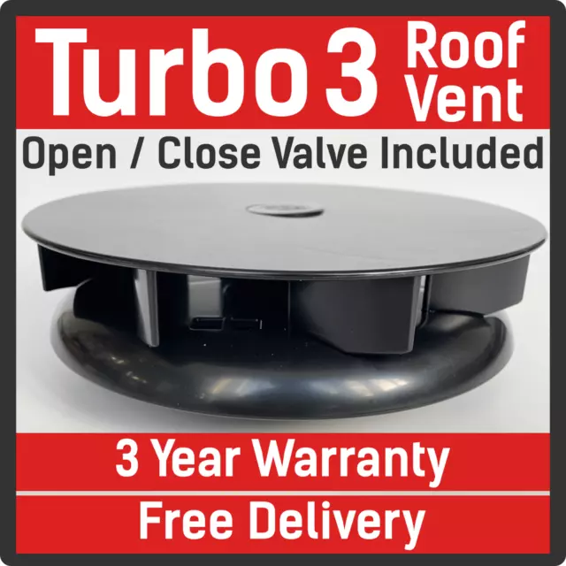 Turbo 3 Vent Conduite Bas Profil Aération Toit Van Chien Animal Cheval Box 4x4'