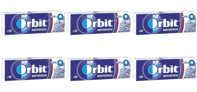6 gomme da masticare Orbit WINTERFRESH al gusto, 0,5 once. (14 g.)