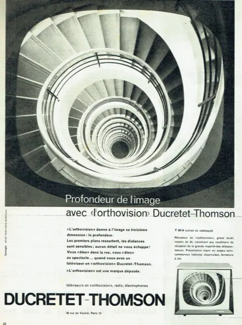 publicité Advertising   0223  1959  téléviseur Ducretet- Thomson Orthovision pro
