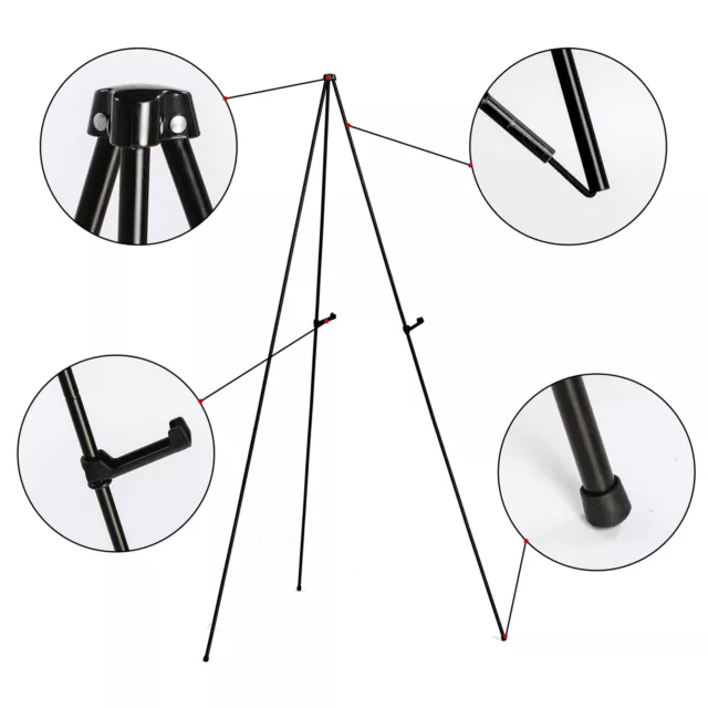 Portable Folding Easel Artist Painting Adjustable Height Holder Collapsible  Fixed Poster Metal Wedding Sign Easel Stand