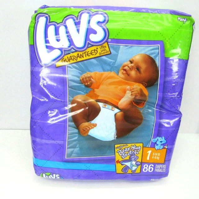VINTAGE LUVS BLUES Clues 2007 Diapers Sealed Size 1 Rare 86 Count Mega