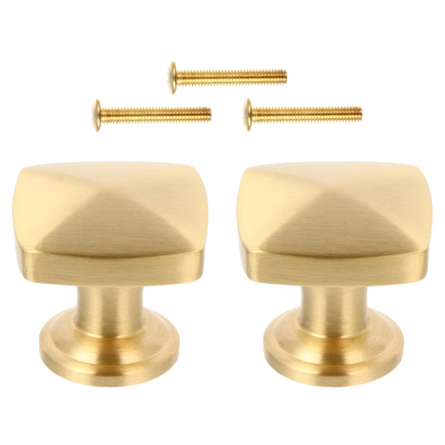 2 Pcs brass door knobs Boutons En Laiton Brossé Quincaillerie D'armoire Poignée