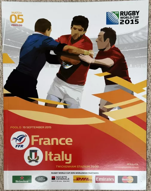 RUGBY WORLD CUP MATCH 05 2015 PROGRAMME France Italy