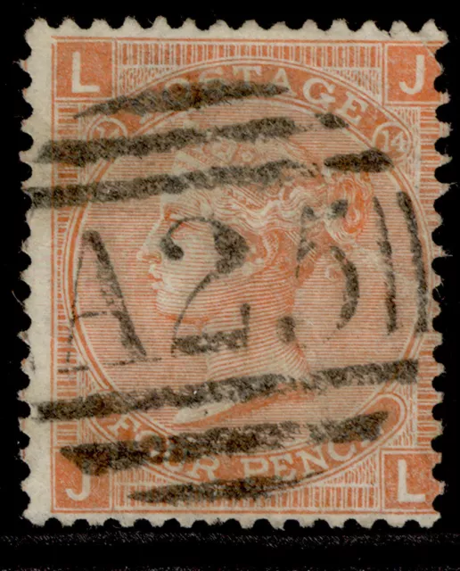 GB QV SG93, 4d dull vermilion plate 14, USED. Cat £18. A25 MALTA JL