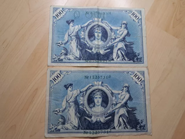 100 Reichsmark Reichsbanknote Berlin 1908 Grüne Siegel Hyperinflation Inflation