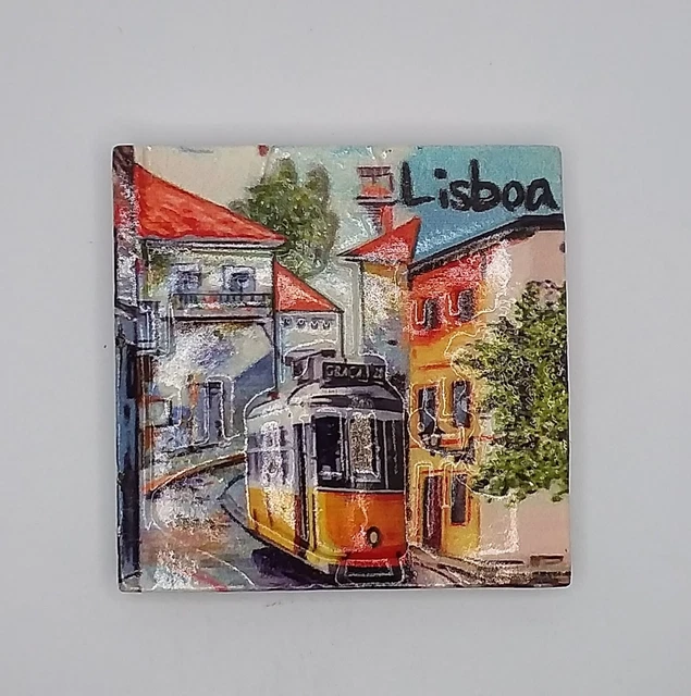 Magnete Calamita Resina Frigo  Souvenir Fridge Magnet Lisbona Portogallo