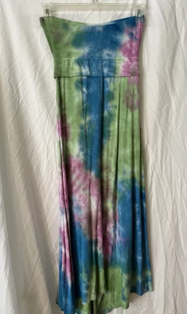 Lucky Brand Convertible Tie Dye Maxi Skirt Tube Dress Swimsuit Beach Cover Up XS