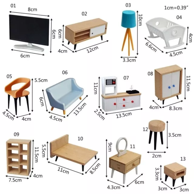 Couch Bett Mini-Möbel Puppenhaus möbel Miniatur möbel Simulation Möbel 2