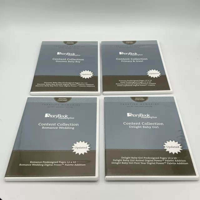 Lote de 4 versiones actualizadas de contenido digital creador de libros de cuentos de recuerdos creativos